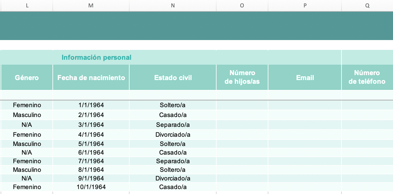 Plantilla Base De Datos De Empleados En Excel